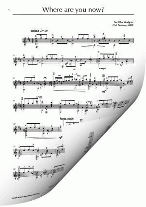 Where are you now (sheet music)