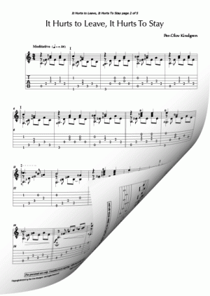 It Hurts To Leave, It Hurts To Stay  (sheet music + TAB)