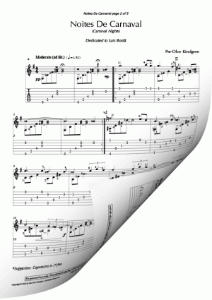 Noites De Carnaval  (sheet music + TABs)