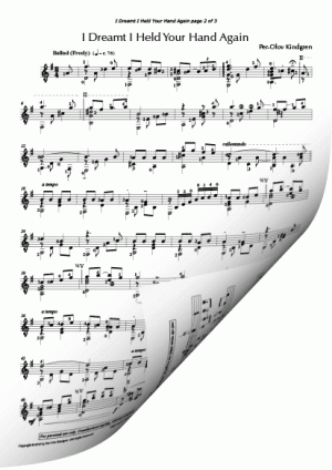 I dreamt I held your hand again (sheet music)