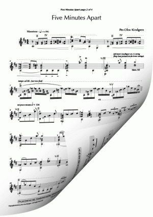 Five Minutes Apart (sheet music)