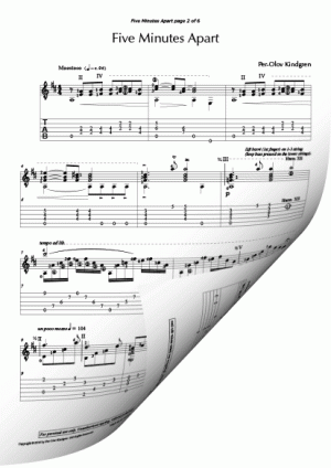 Five Minutes Apart (sheet music + TAB)