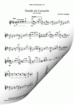 Desde Mi Corazón (From My heart) (sheet music)
