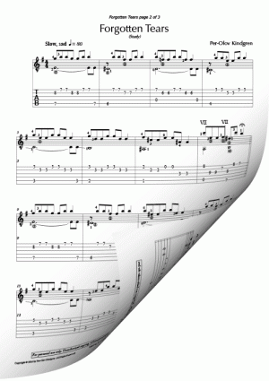 Forgotten Tears (sheet music + TABs)