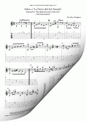 Adios a "La Tierra del Sol Amada" (Sheet Music + Tabs)