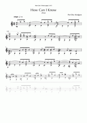 How Can I Know? (Sheet Music)