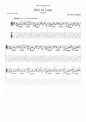 Win or Lose (Sheet Music + TABs)