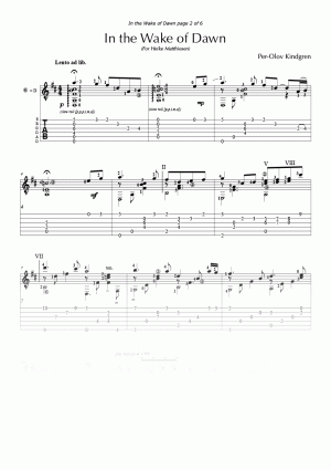 In the Wake of Dawn (sheet music + TABs)
