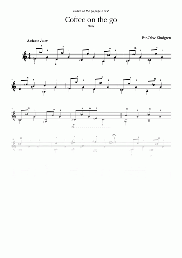 Coffee On The Go (sheet music)