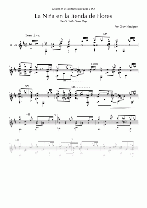 La Niña en la Tienda de Flores / Girl in the Flower Shop (sheet music)