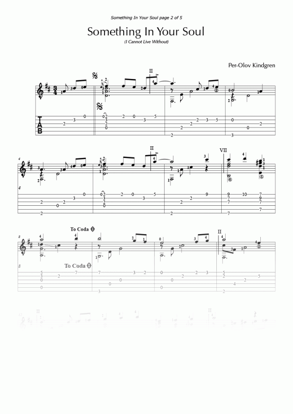 Something in Your Soul (sheet music + TAB)