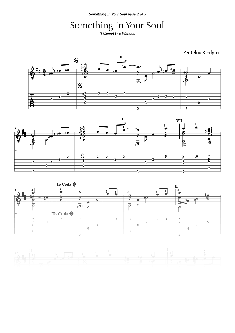 Something in Your Soul (sheet music + TAB)