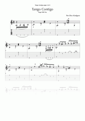 Tango Contigo (sheet music + TABs)