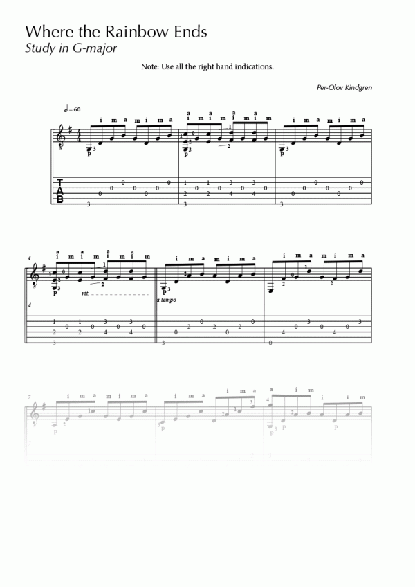 Kindgren: Twelve Intermediate Studies (sheet music + TABs) - Image 2