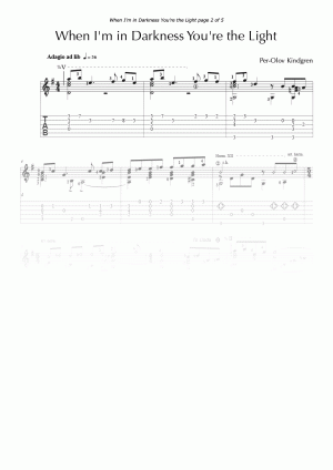 When I'm in Darkness, You're the Light (sheet music + TABs)