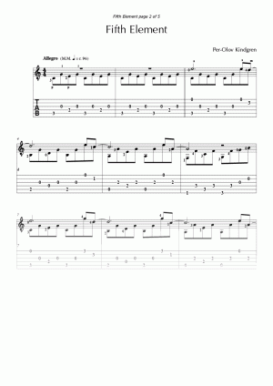 Fifth Element (sheet music + TABs)