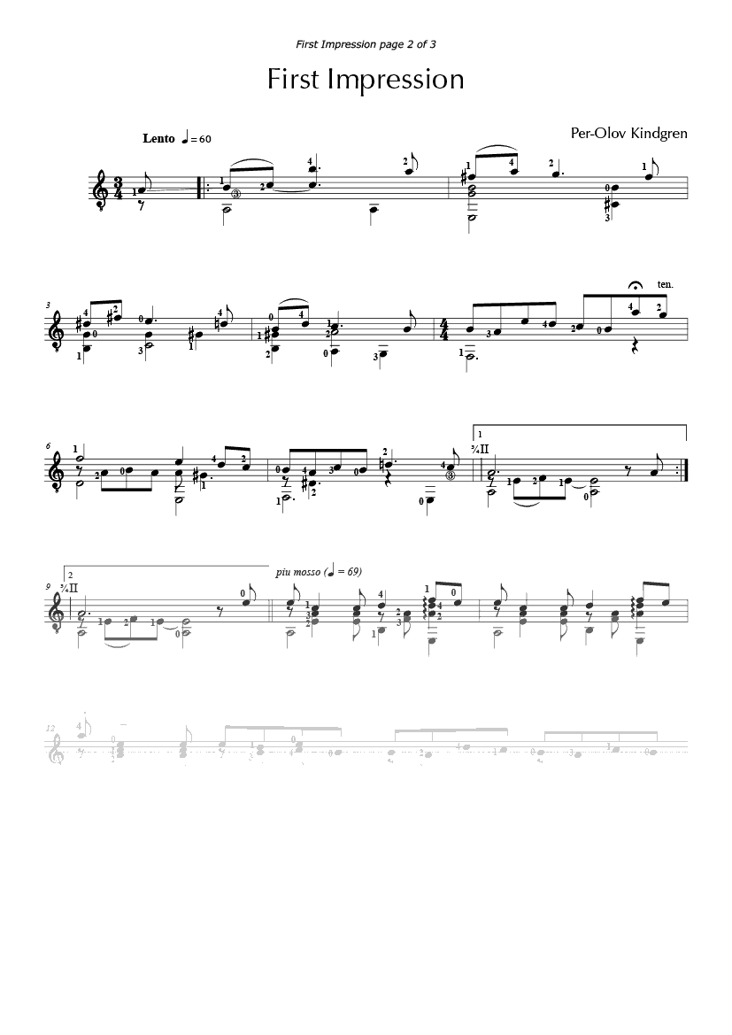First Impression (sheet music)