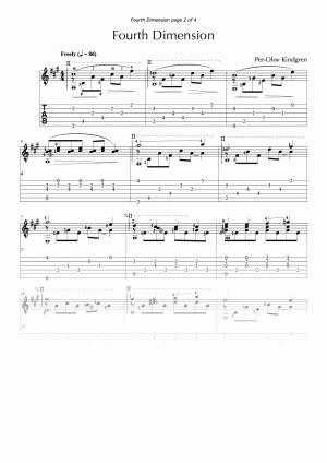Fourth Dimension (sheet music + TABs)