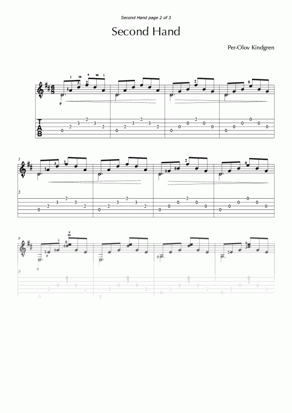 Six Easy Pieces Op. 15 (sheet music + TABs) - Image 2