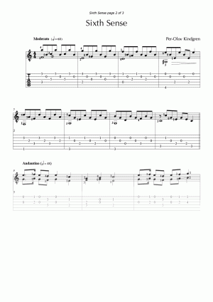 Sixth Sense (sheet music + TABs)