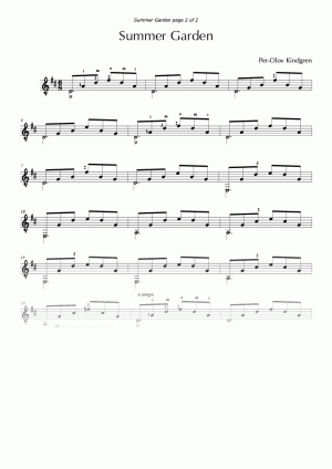 Summer garden (sheet music)
