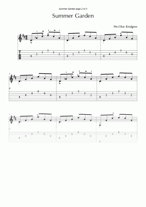 Summer garden (sheet music + TABs)