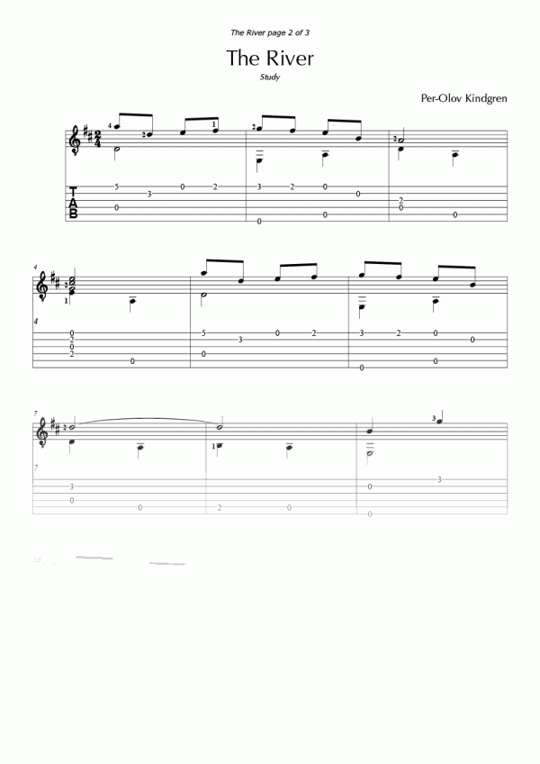 The River (sheet music +TABs)