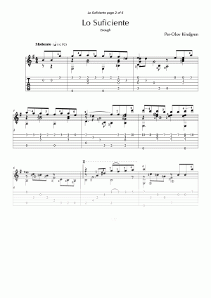 Lo Suficiente (Enough) (sheet music + TABs)