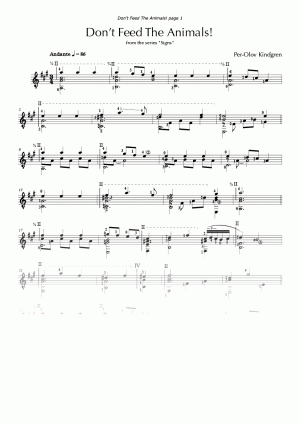 Don’t Feed The Animals (sheet music)