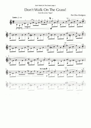 Don't Walk On The Grass (sheet music)