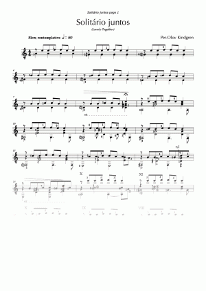 Solitário juntos (Lonely Together) (sheet music)