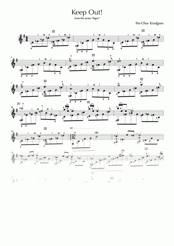 Keep Out! (sheet music)