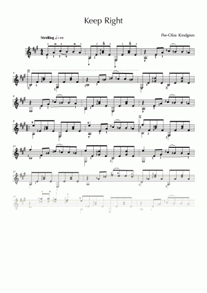 Keep Right (sheet music)
