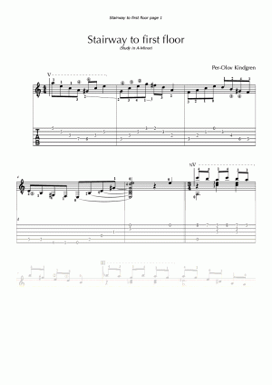 Stairway to First Floor (sheet music + TABs)