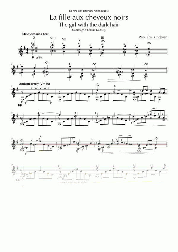 The girl with the dark hair (sheet music)