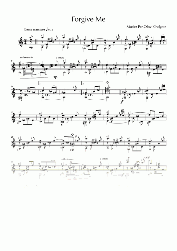 Forgive Me (sheet music)