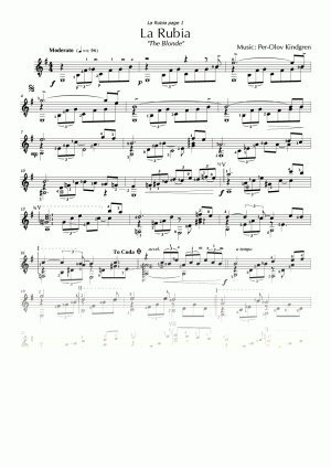 La Rubia "The Blonde" (sheet music)