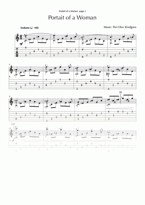 Portrait of a Woman (sheet music + TABs)
