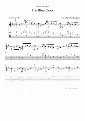 The Blue Door (sheet music + TABs)
