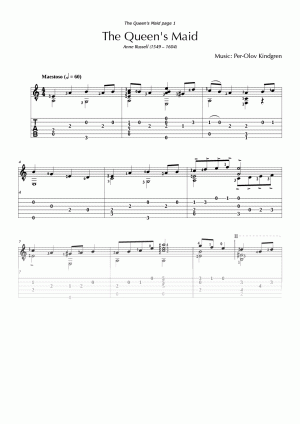 The Queen's Maid (sheet music +  TABs)