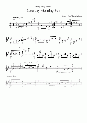 Saturday Morning Sun (sheet music)