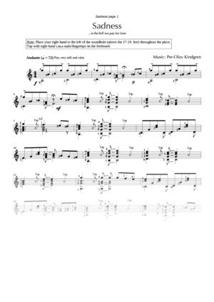 Sadness (sheet music)