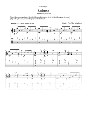 Sadness (sheet music +TAB)