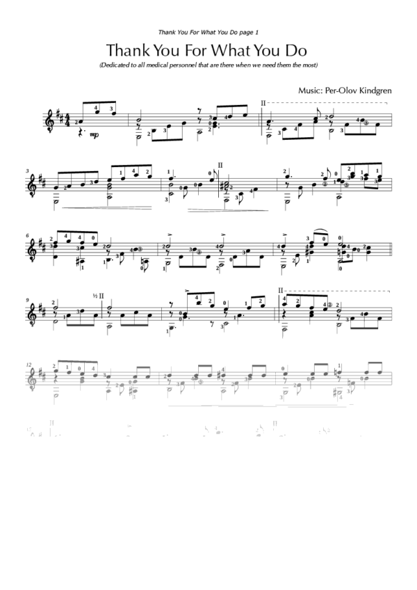 Thank You for what you do (sheet music)