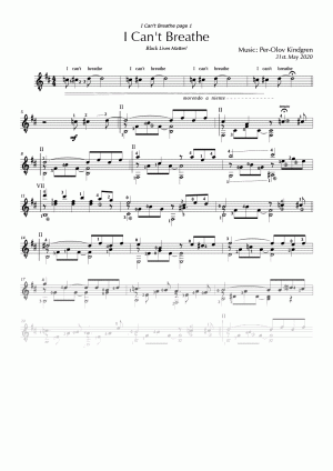 I Can't Breathe (sheet music)