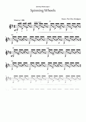 Spinning Wheels (sheet music)