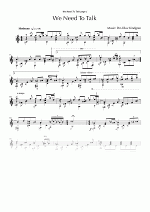 We Need To Talk (sheet music)