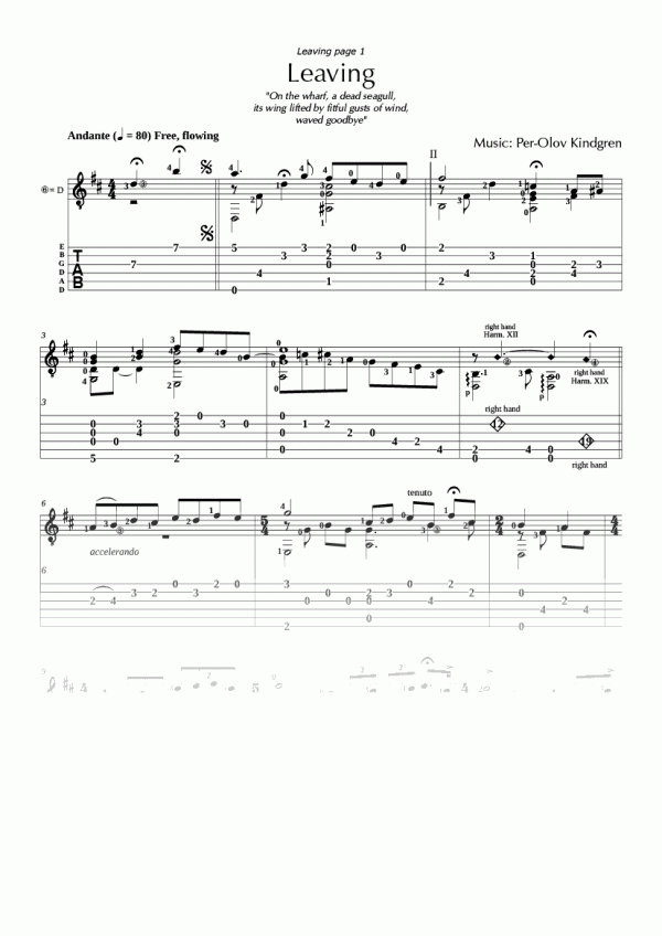 Leaving (sheet music + TABs)