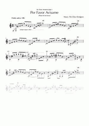 Por Favor Avisame (Please Let Me Know) (sheet music)