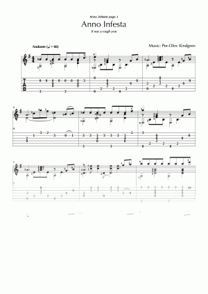 Anno Infesta (It was a rough year) (sheet music + TABs)